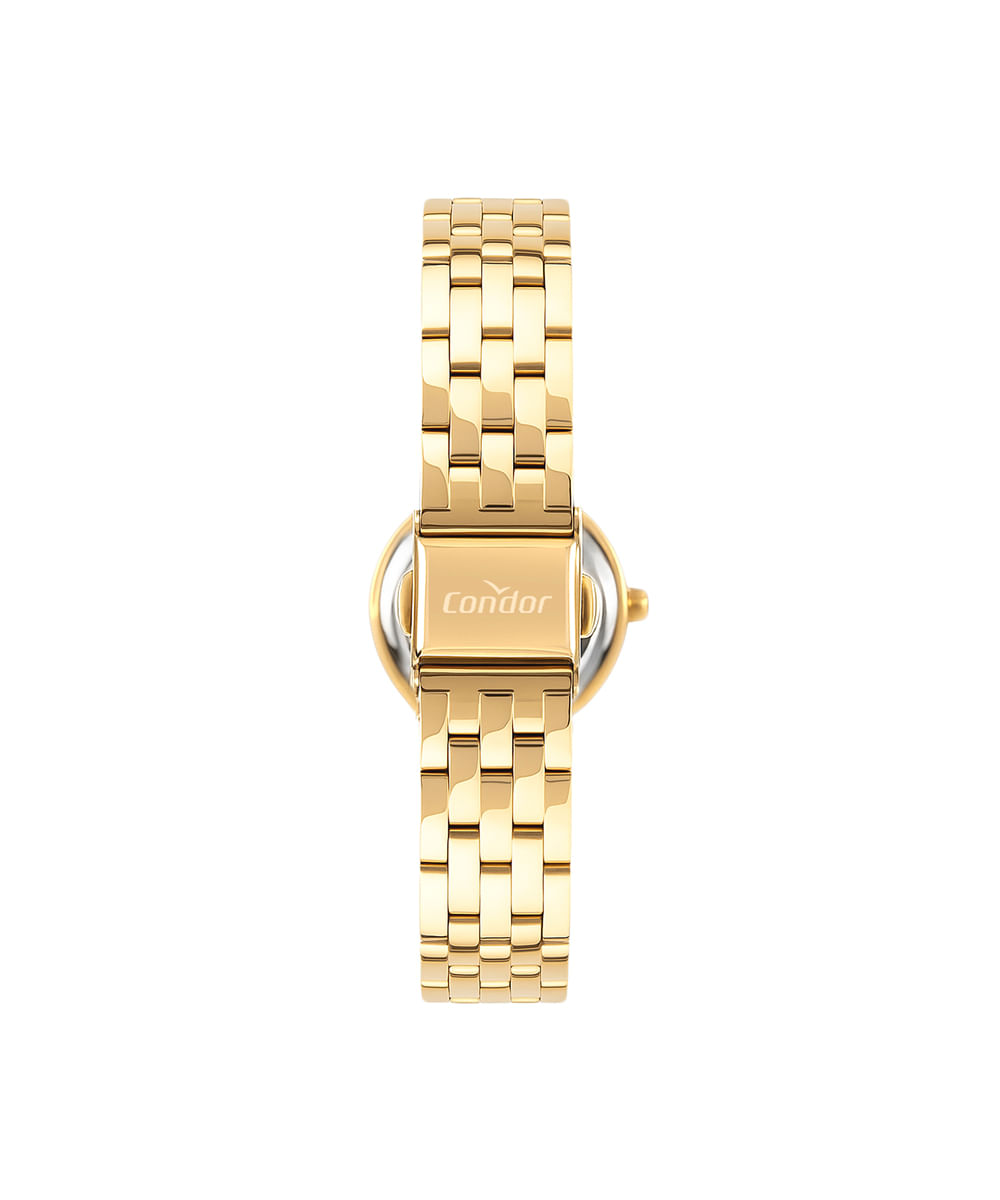 kit relógio feminino condor analógico co2035nwzk4d dourado