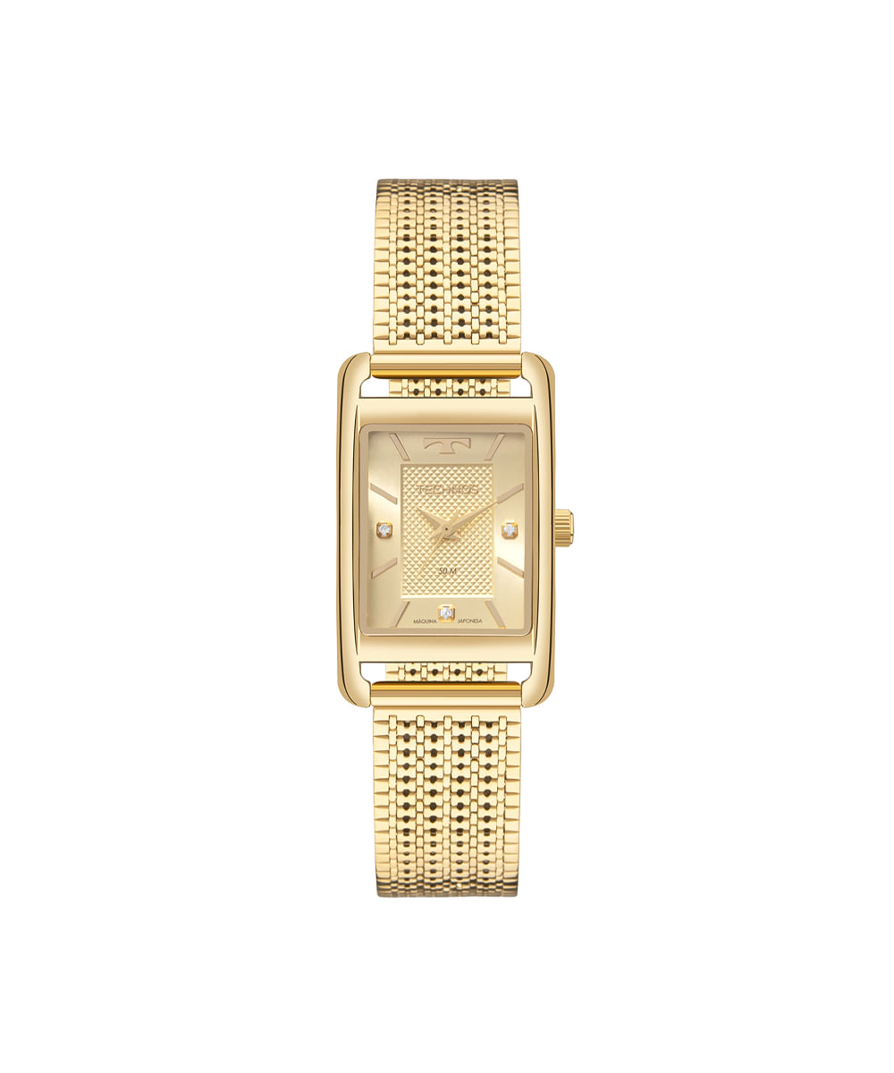 relógio feminino technos analógico 2036nbq 1x dourado