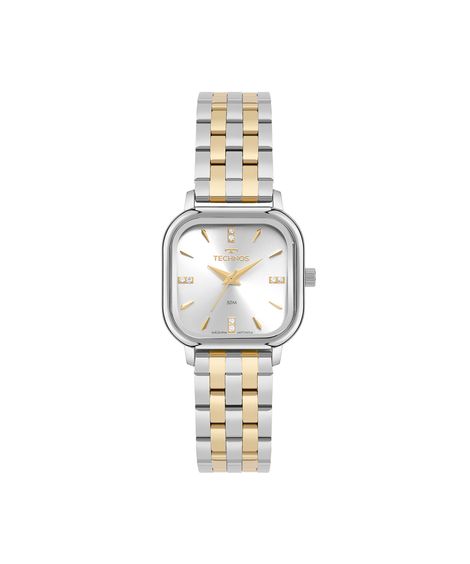 relógio feminino technos analógico gl32bc 1k prateado
