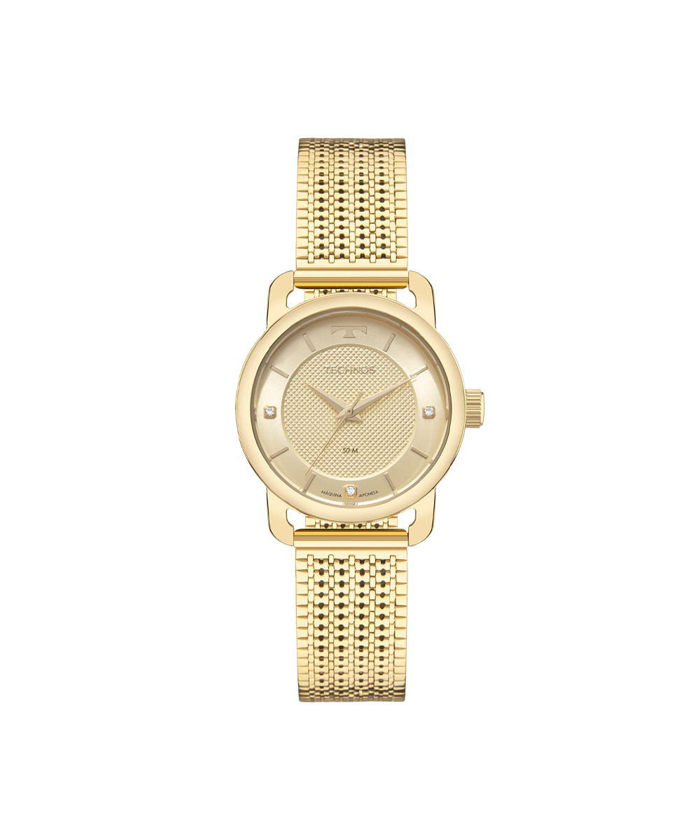 relógio feminino technos analógico 2036nbp 1x dourado