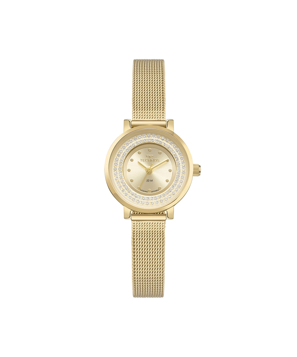 relógio feminino technos analógico 2035nad 1d dourado