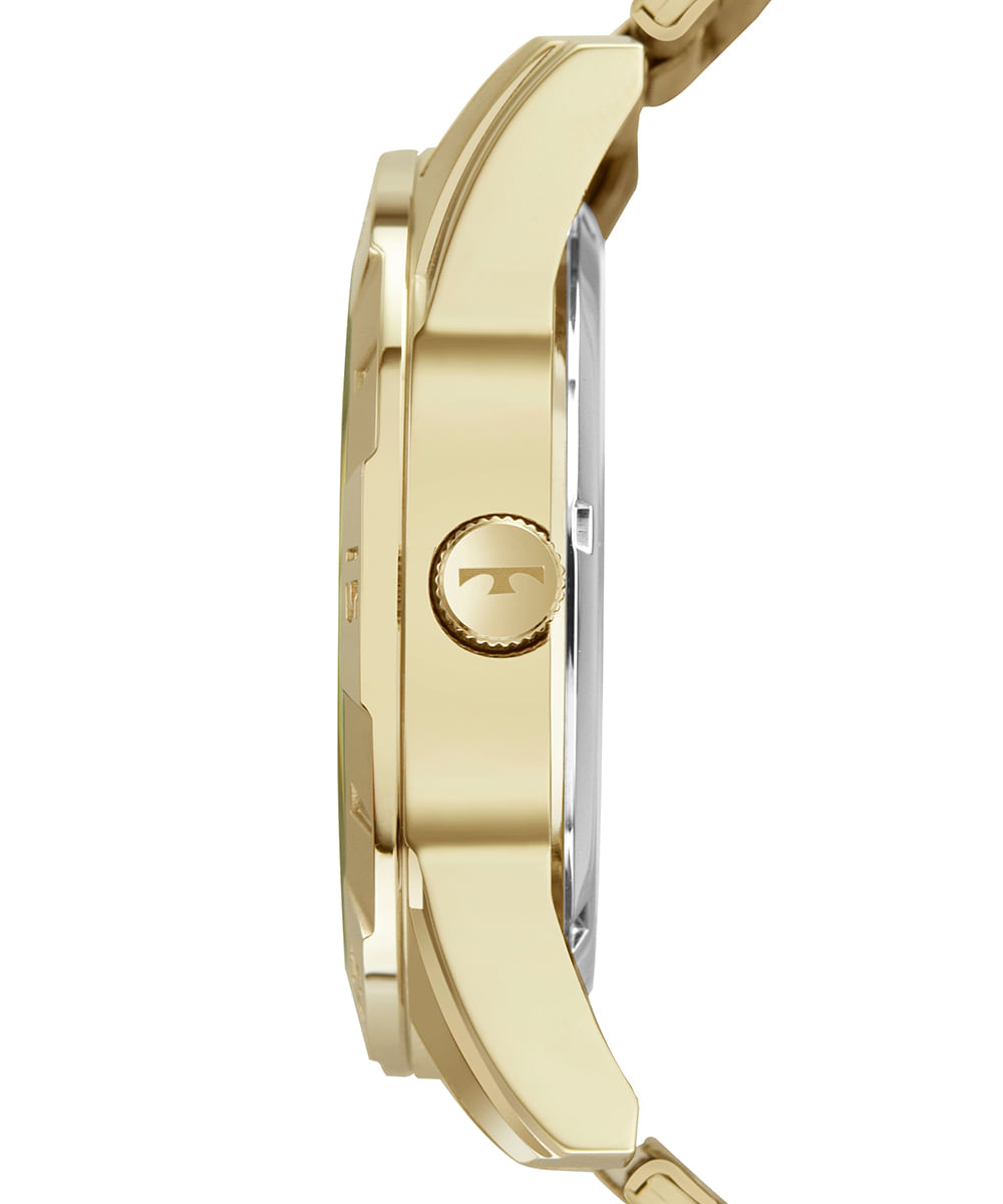 relógio masculino technos analógico calendário 2115nah 1p dourado