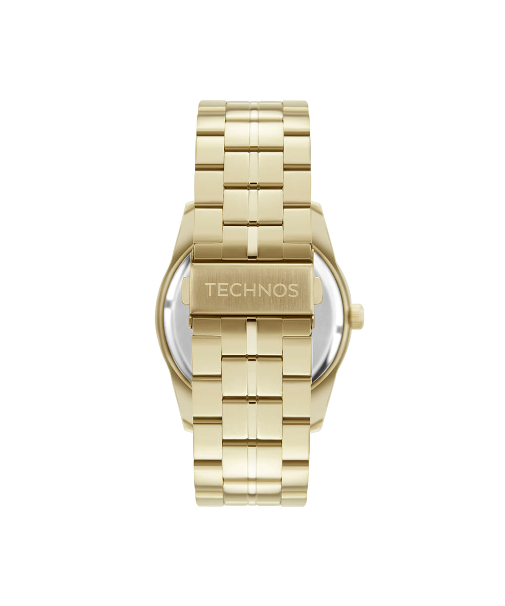 relógio masculino technos analógico calendário 2115nah 1p dourado
