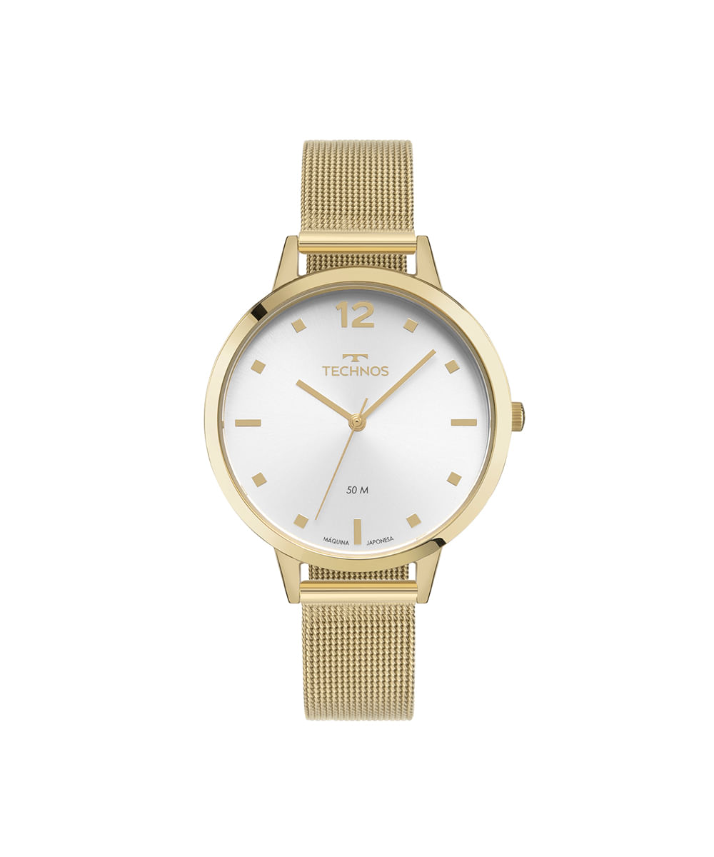 relógio feminino technos analógico 2035nbf 1k dourado