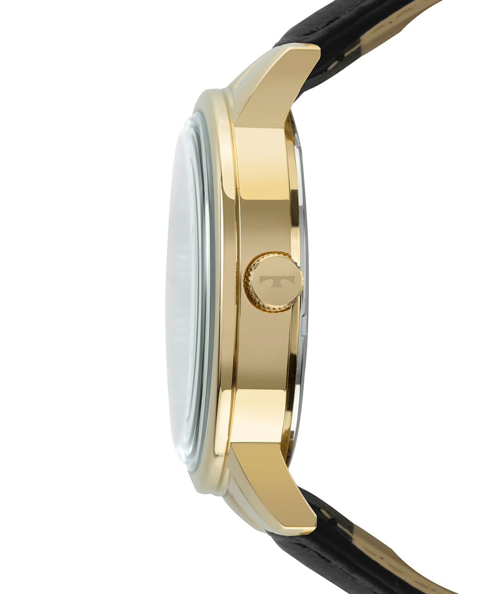 relógio masculino technos analógico calendário 2115mxy 1p dourado