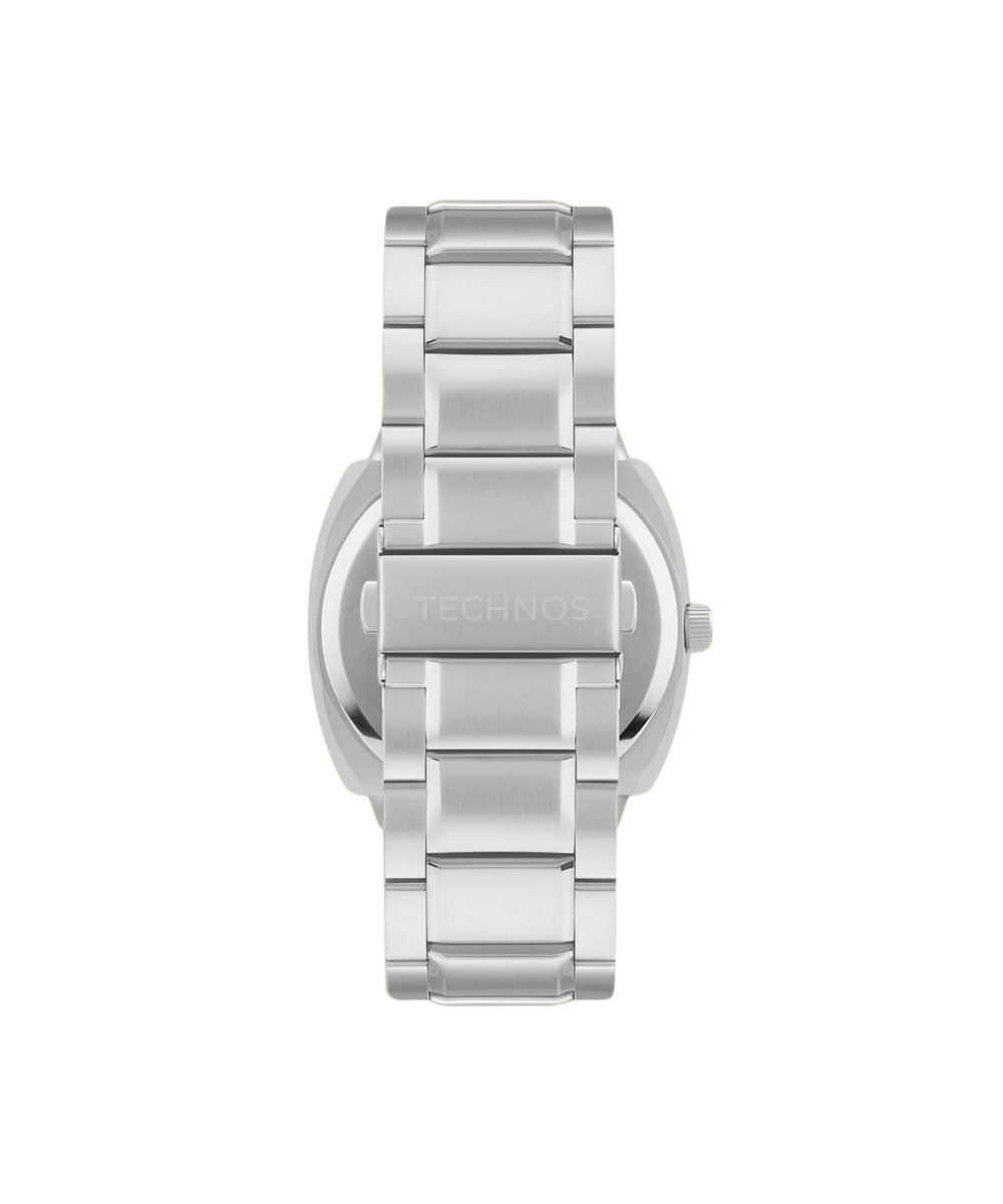 relógio masculino technos analógico calendário 2315lbi 1p prateado