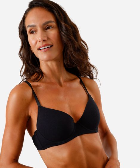 sutiã meia taça feminino de algodão preto