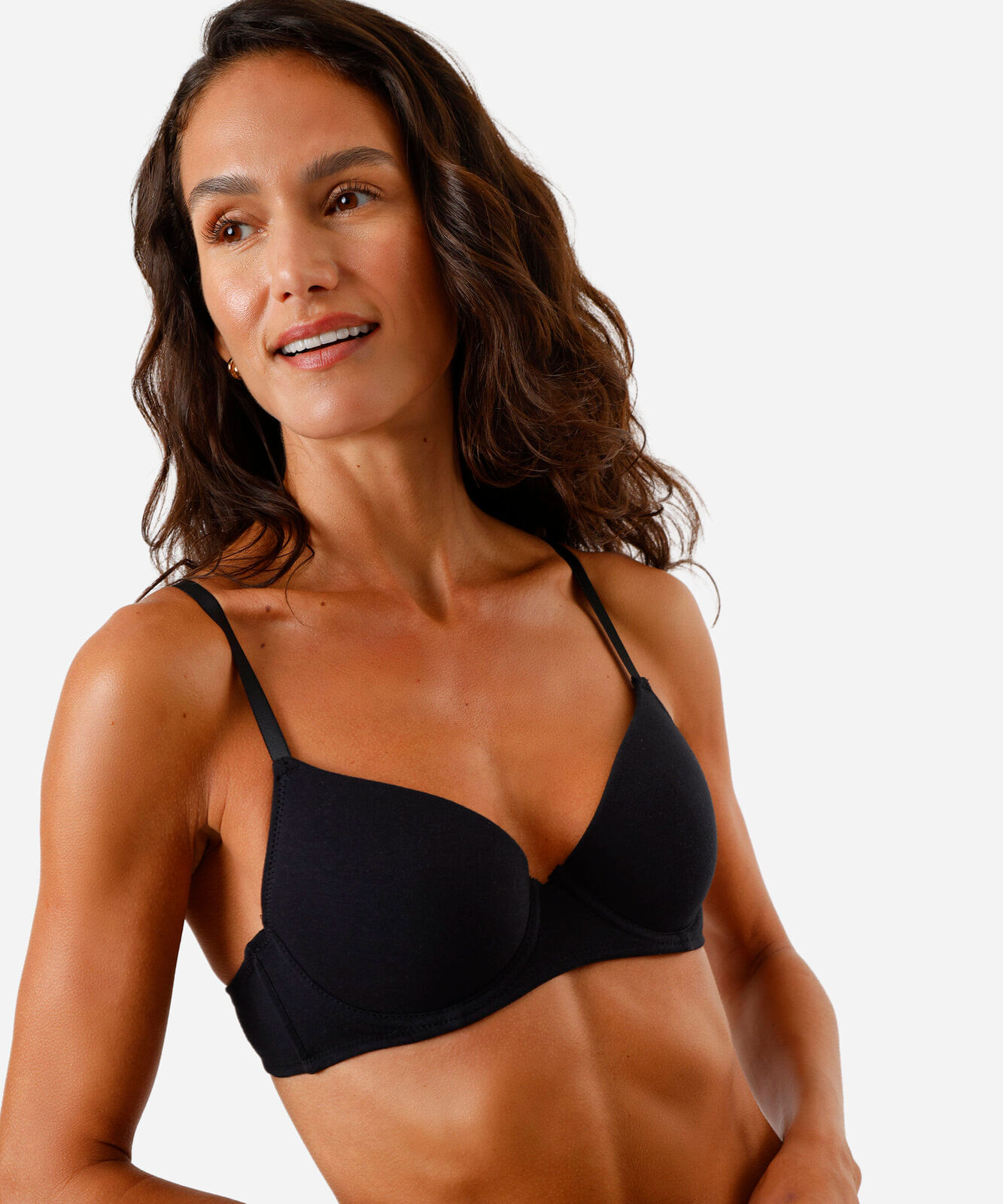sutiã meia taça feminino de algodão preto