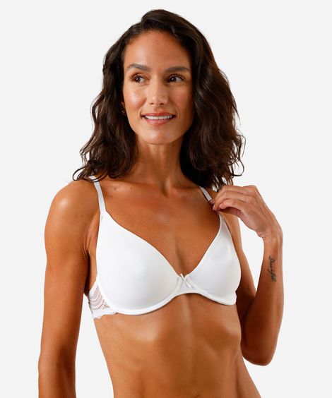 sutiã meia taça feminino com renda off white
