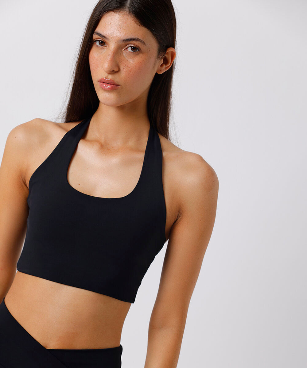 top frente única feminino mindset sport preto