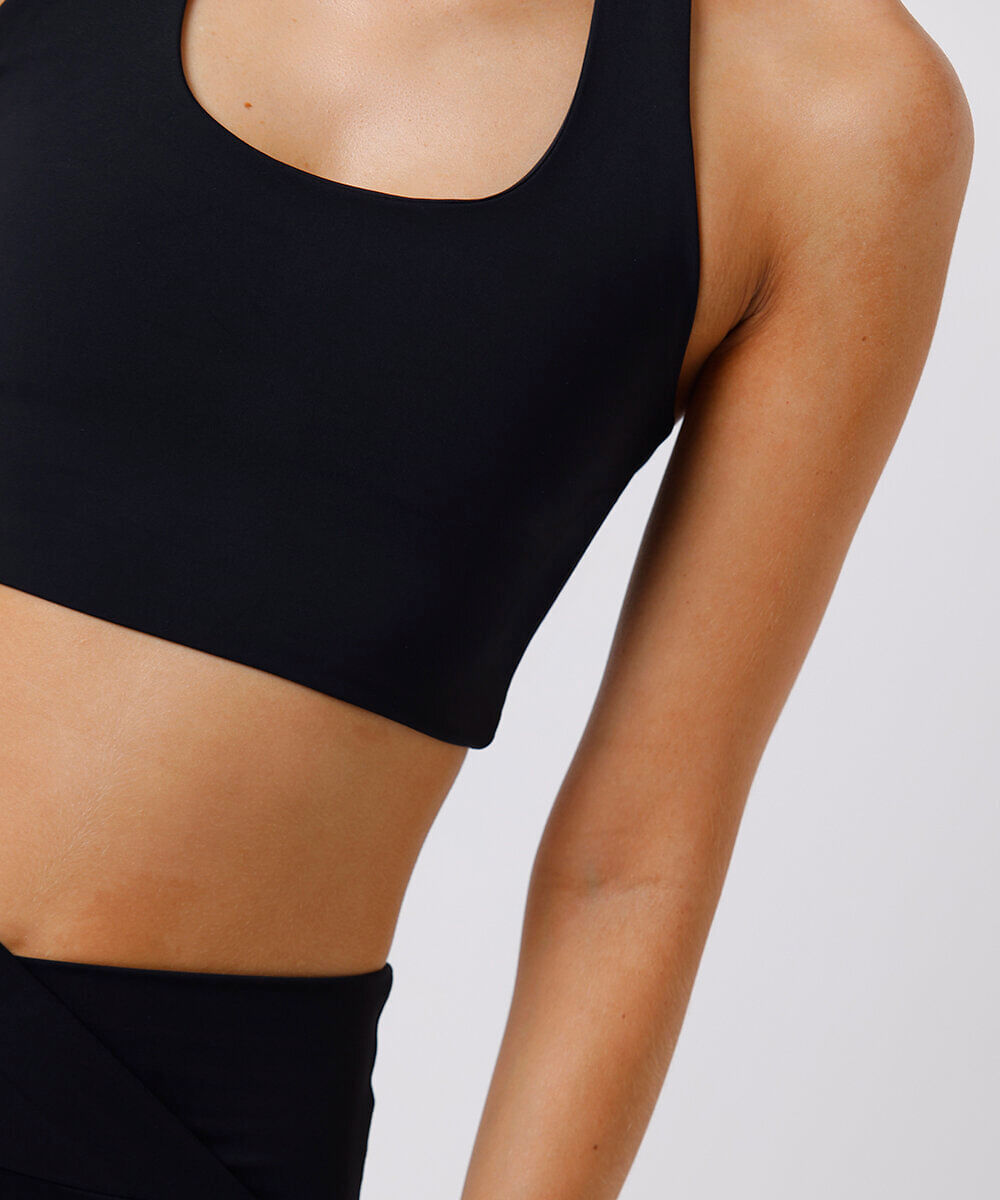 top frente única feminino mindset sport preto