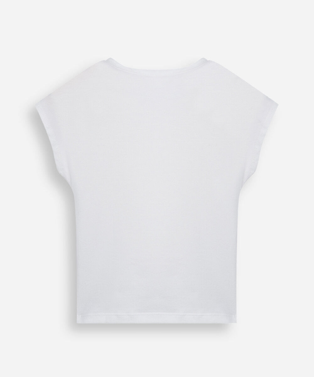camiseta juvenil manga curta off white