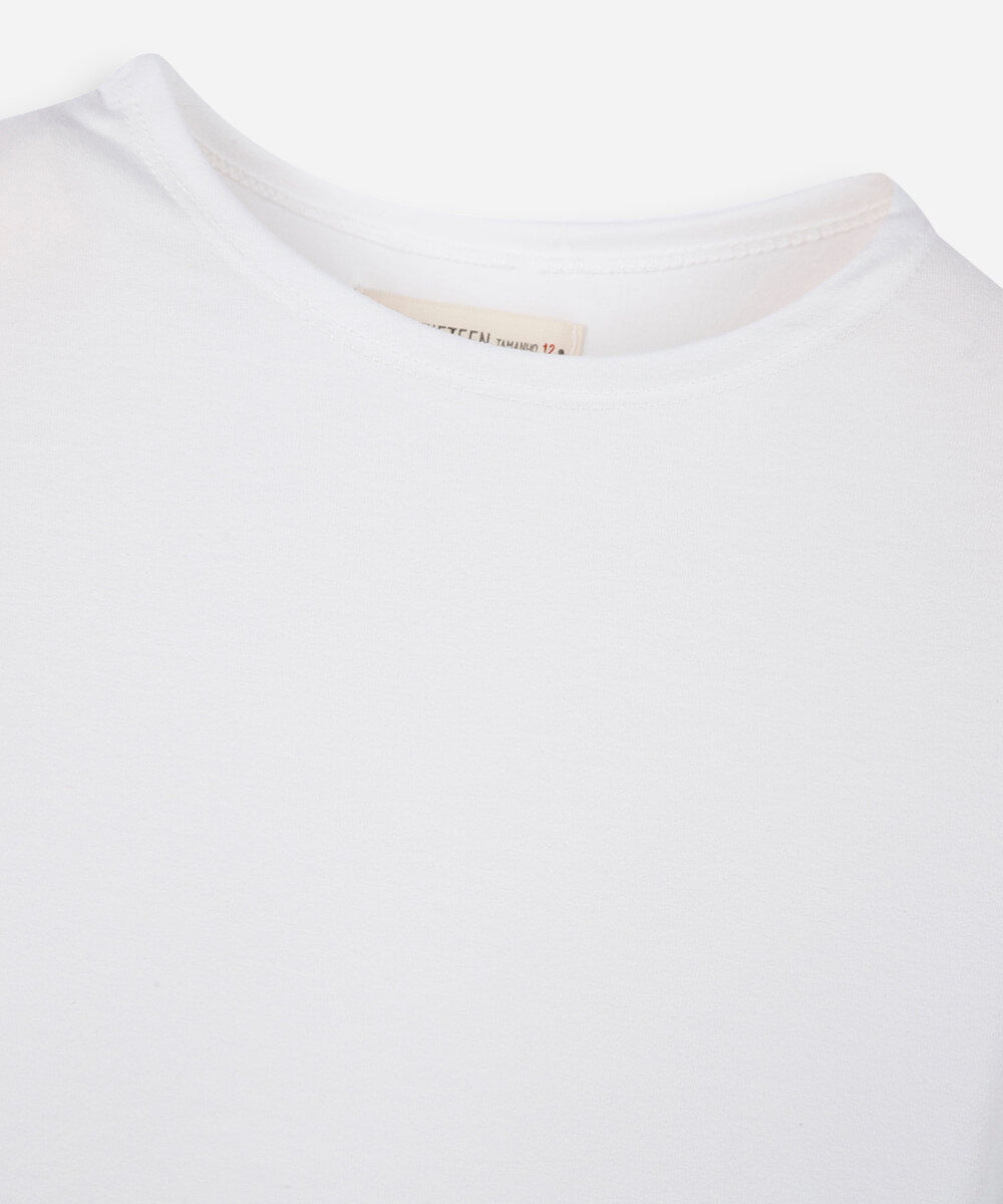camiseta juvenil manga curta off white