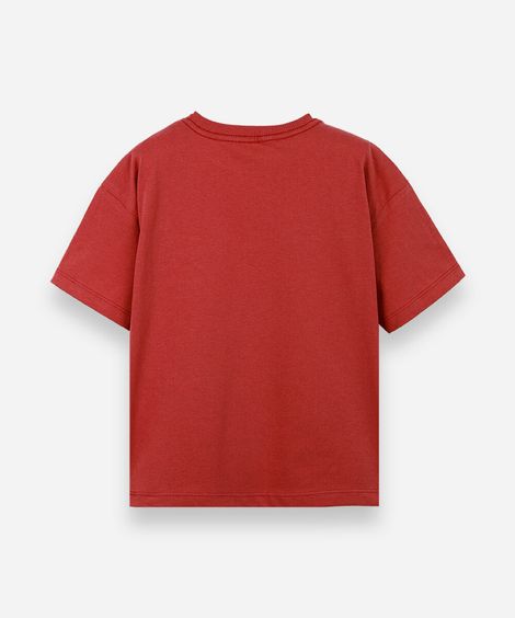 camiseta infantil ondas minimalista vermelha