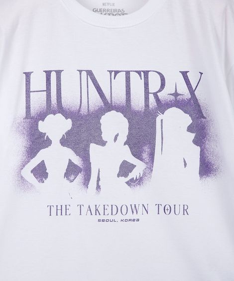 camiseta infantil huntrx guerreiras do kpop off white