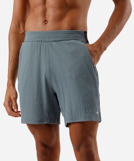 short masculino esportivo texturizado verde