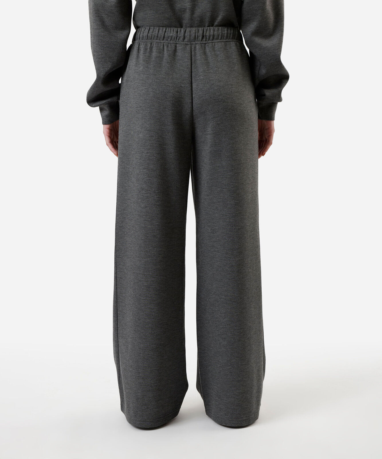 calça jogger básica feminina com nervura cinza