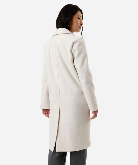 casaco longo feminino texturizado bege