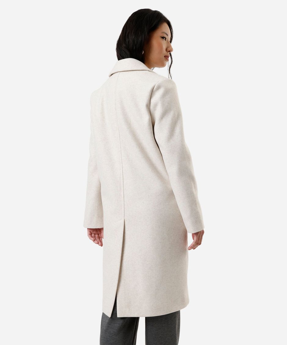 casaco longo feminino texturizado bege
