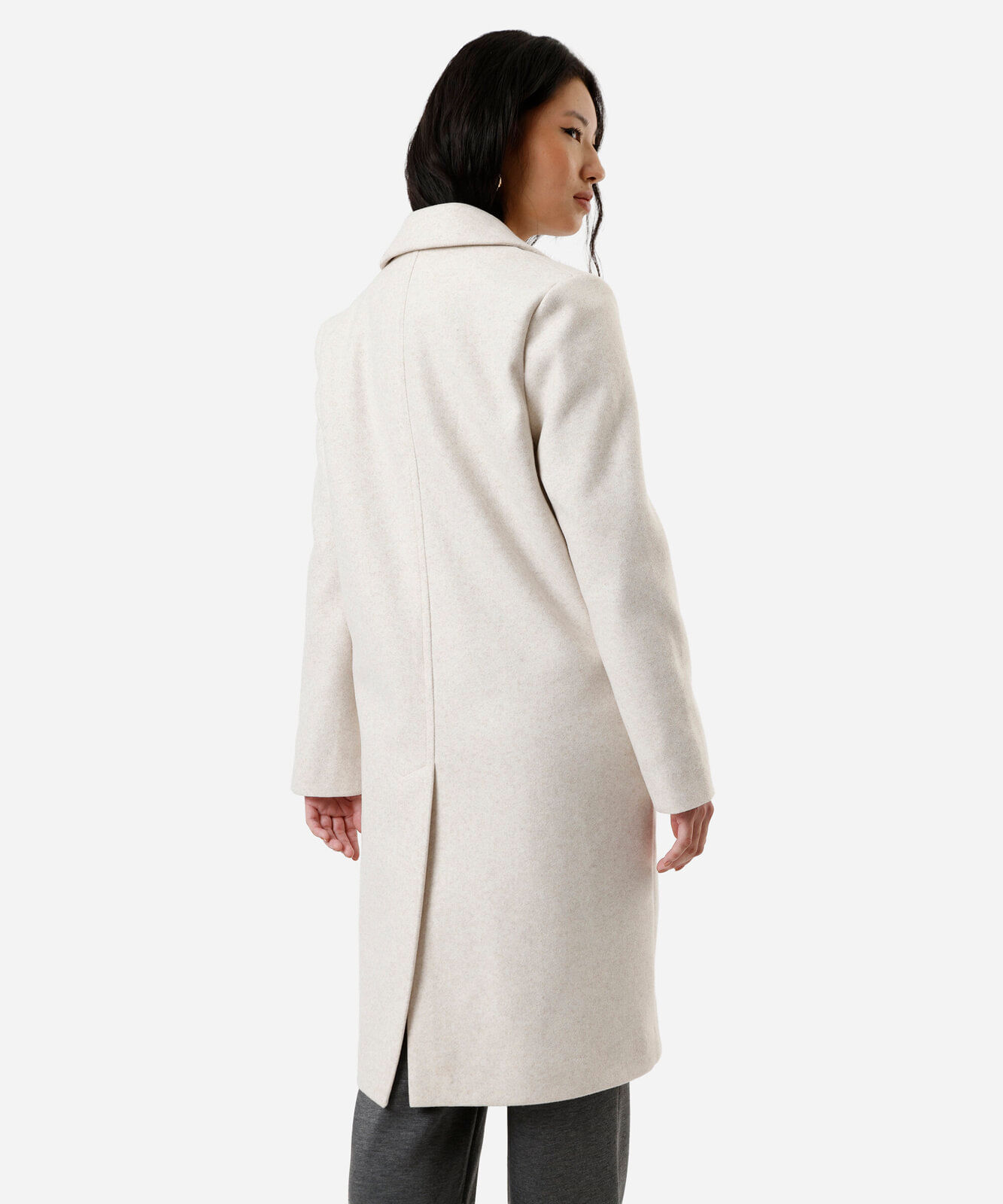 casaco longo feminino texturizado bege
