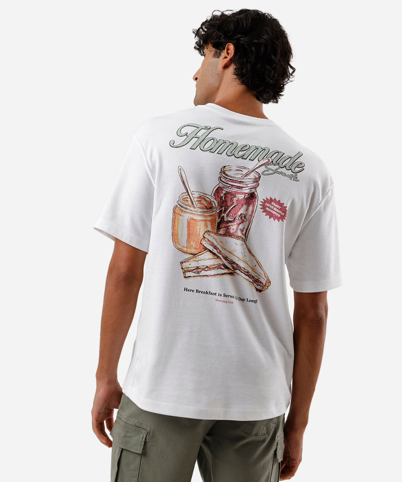 camiseta masculina com algodão estampada off white