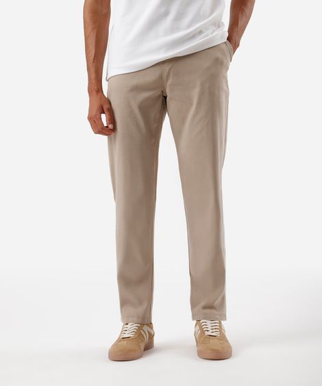 calça jogger masculina de sarja bege
