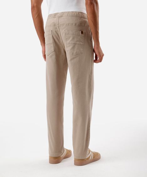 calça jogger masculina de sarja bege