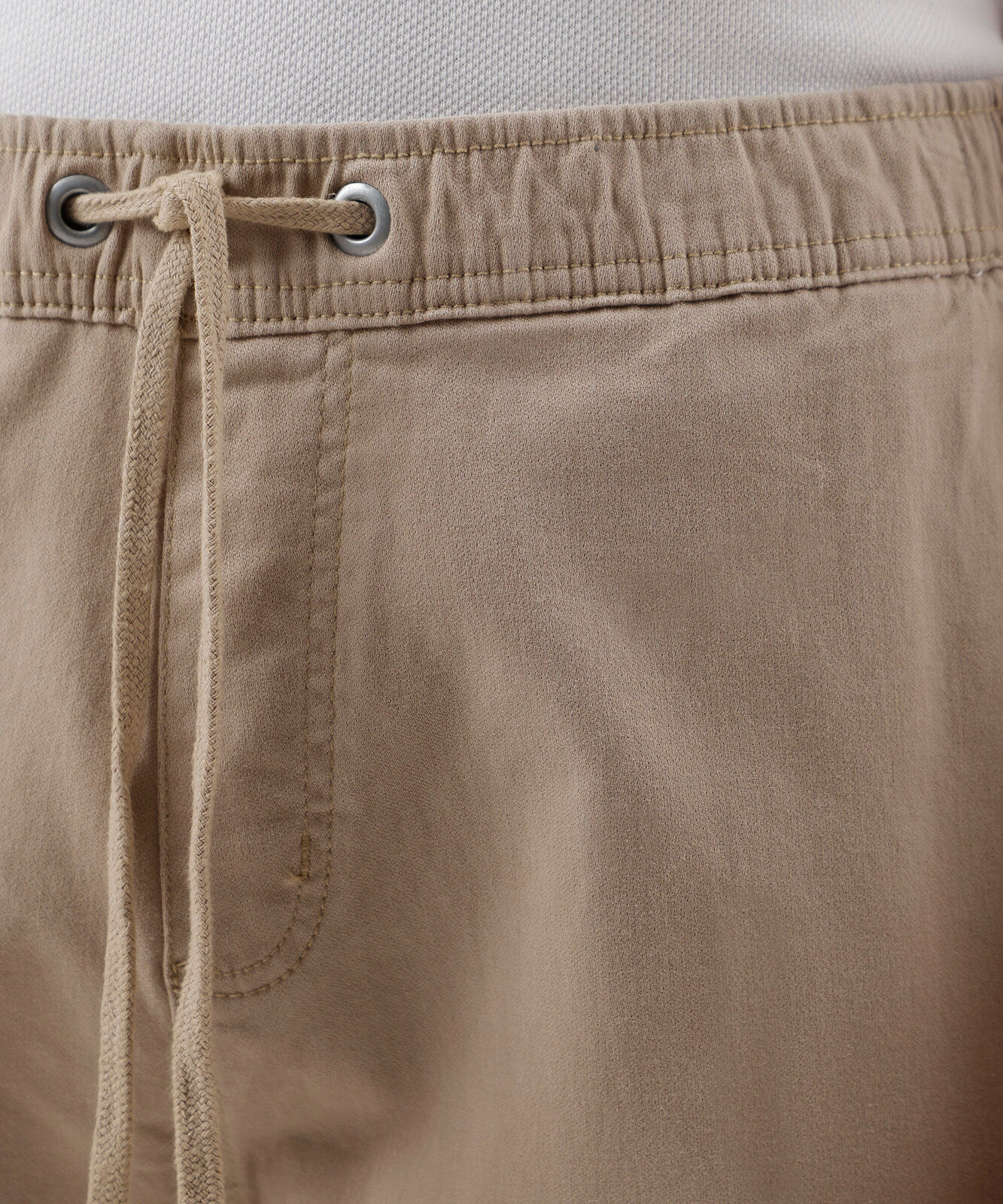 calça jogger masculina de sarja bege
