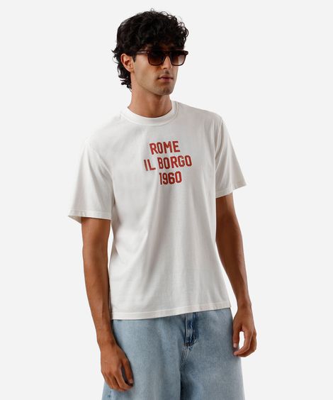 camiseta masculina fit rome off white