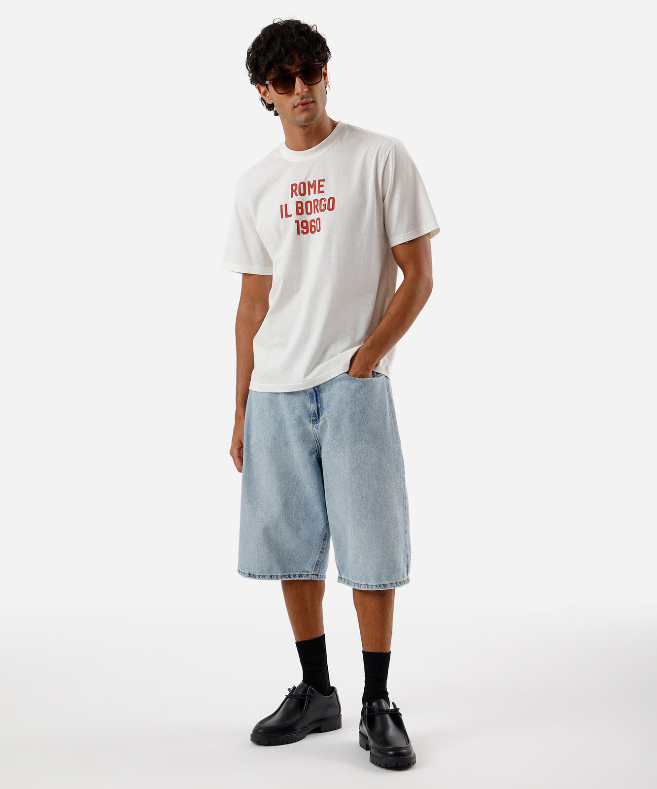 camiseta masculina fit rome off white