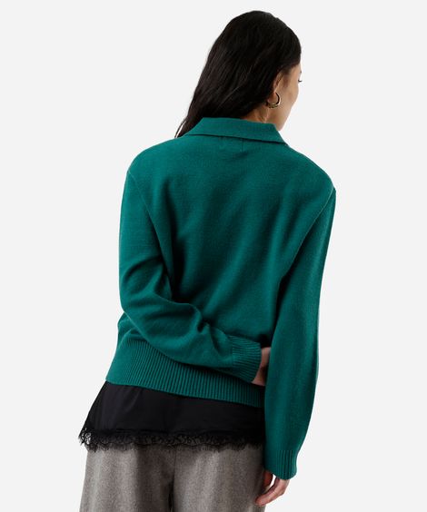 cardigan feminino de tricot verde