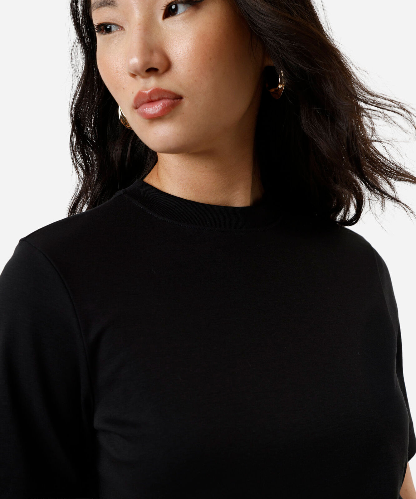 camiseta boxer feminina de algodão peruano interlock preta