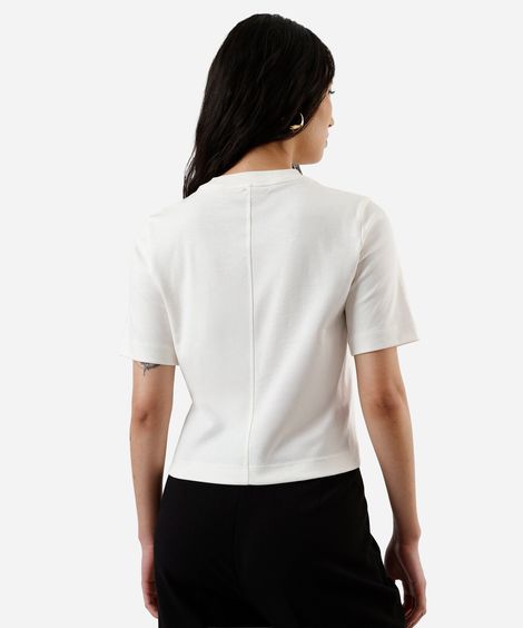 camiseta boxer feminina de algodão peruano interlock off white