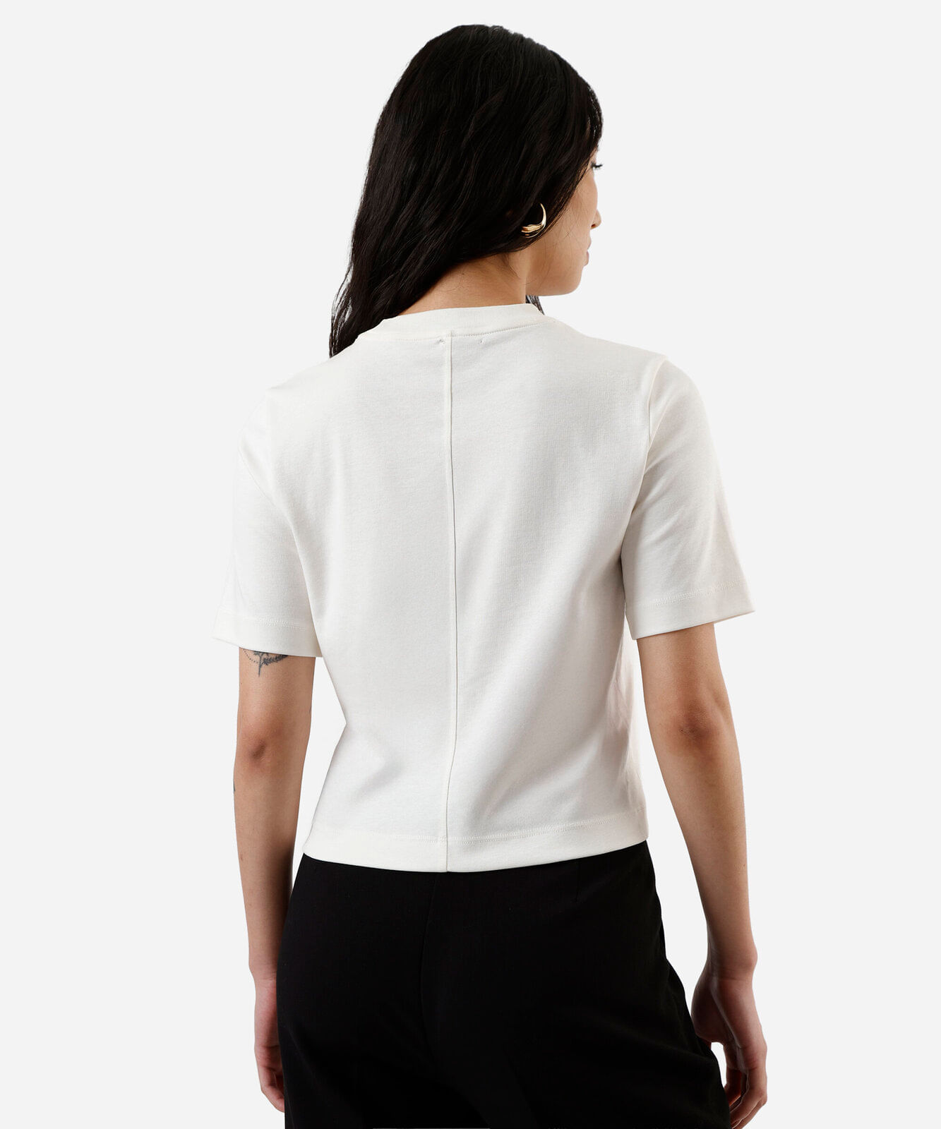 camiseta boxer feminina de algodão peruano interlock off white