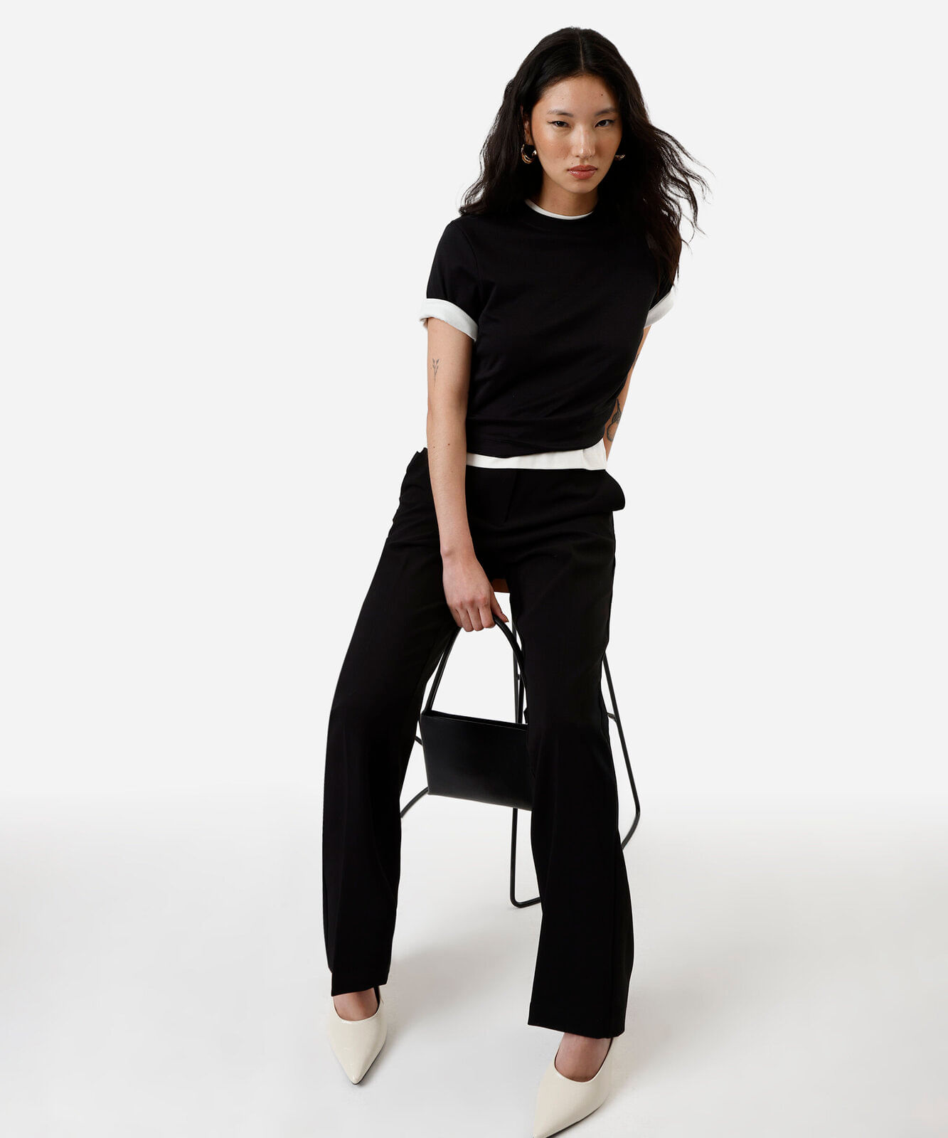 camiseta boxer feminina de algodão peruano interlock off white