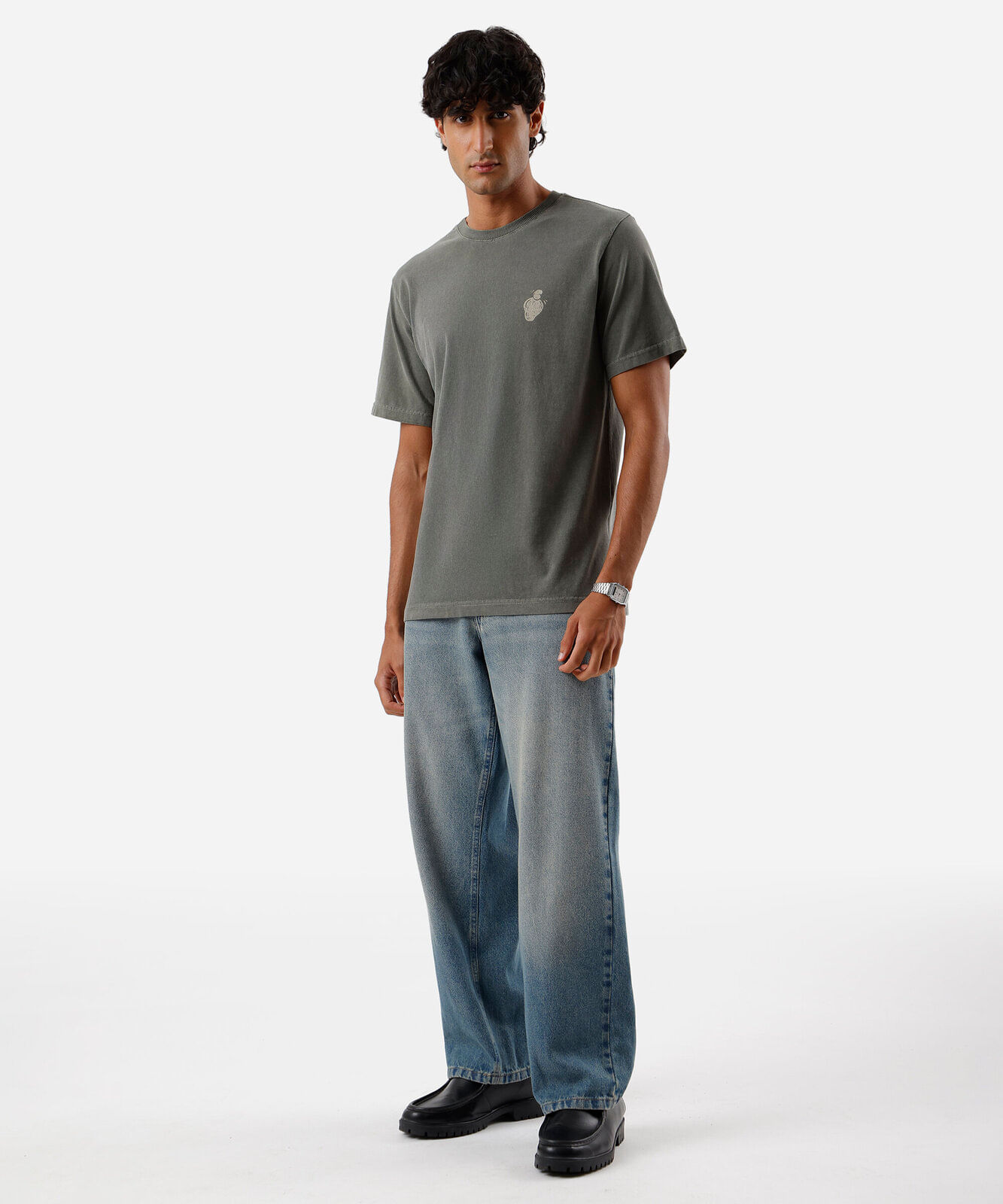 camiseta masculina de algodão caju estonada verde