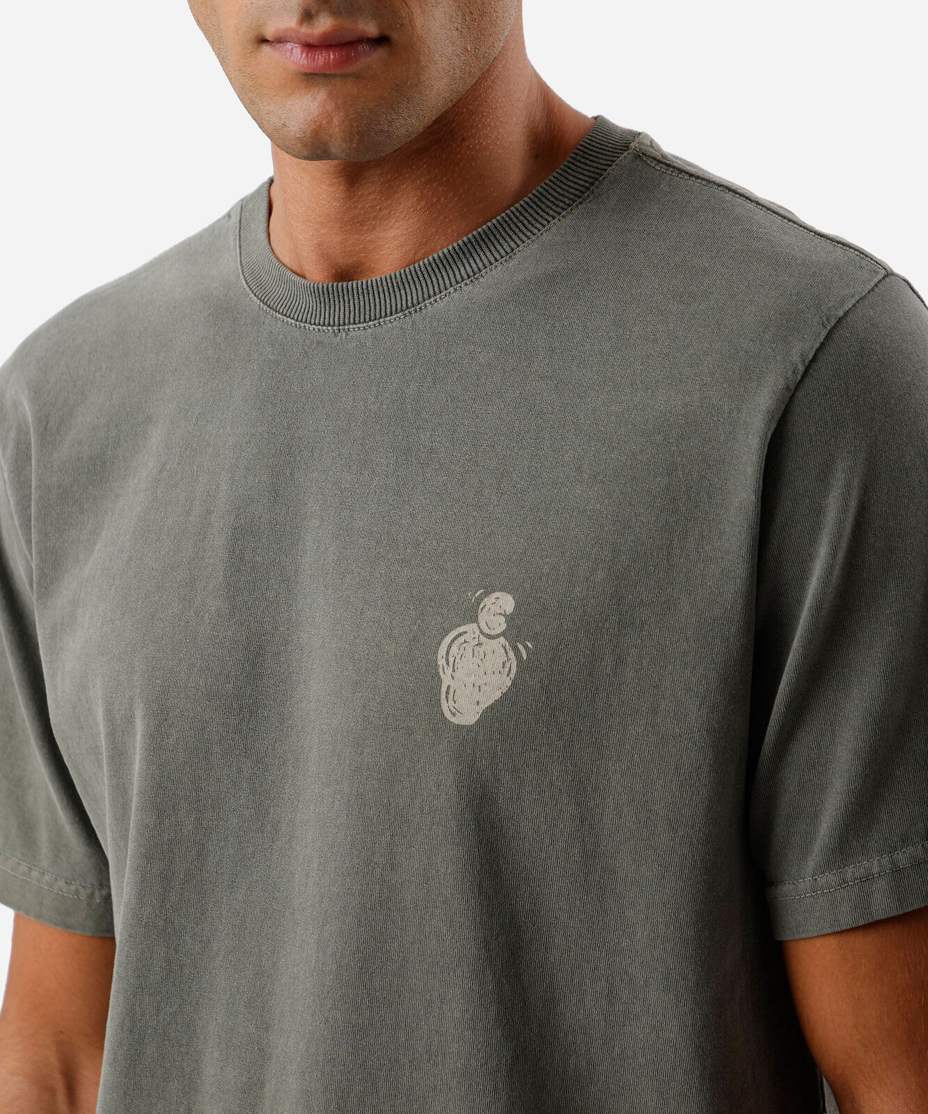 camiseta masculina de algodão caju estonada verde