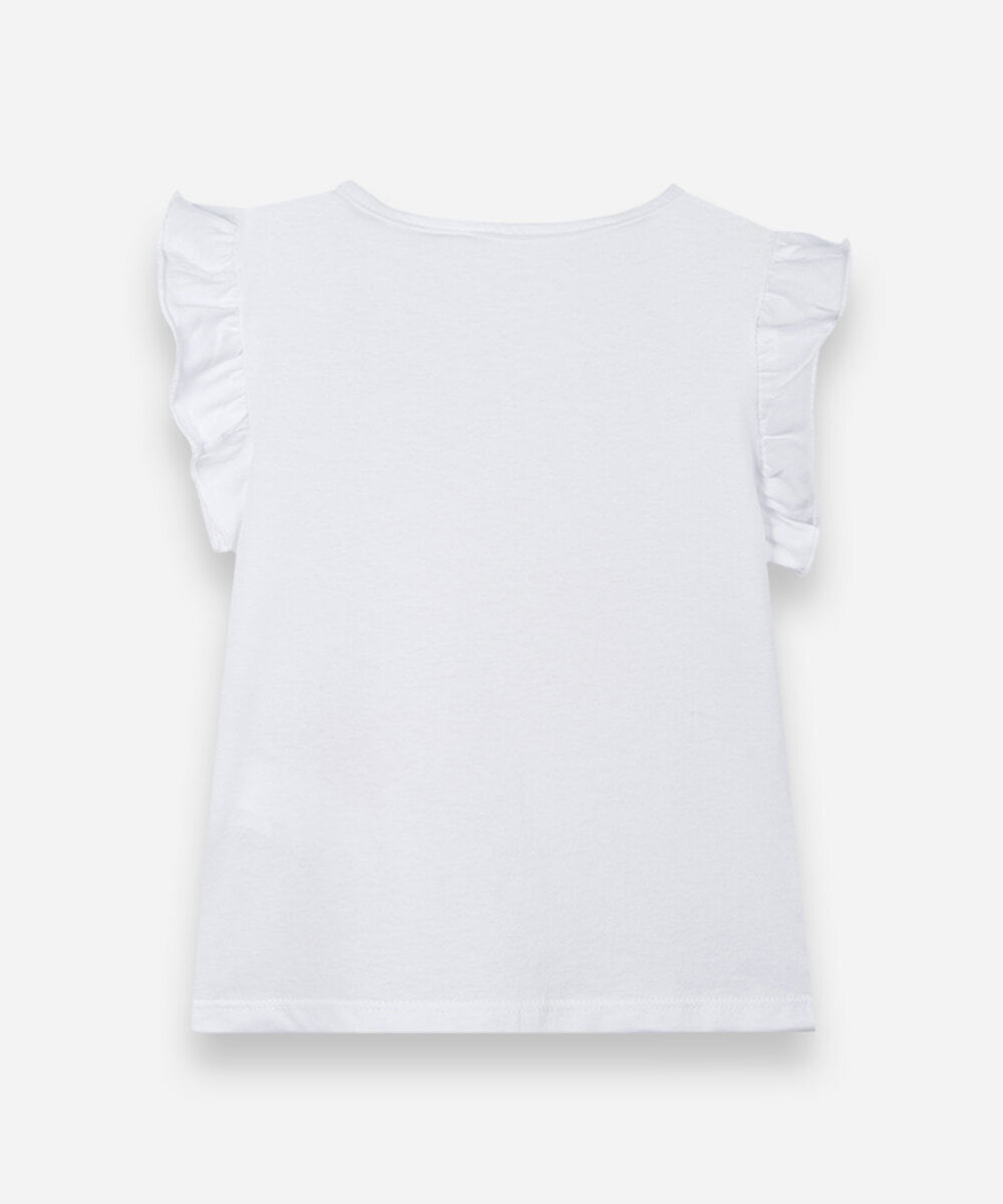 blusa infantil de algodão estampada off white