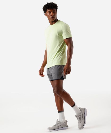 short masculino esportivo ace com compressão cinza
