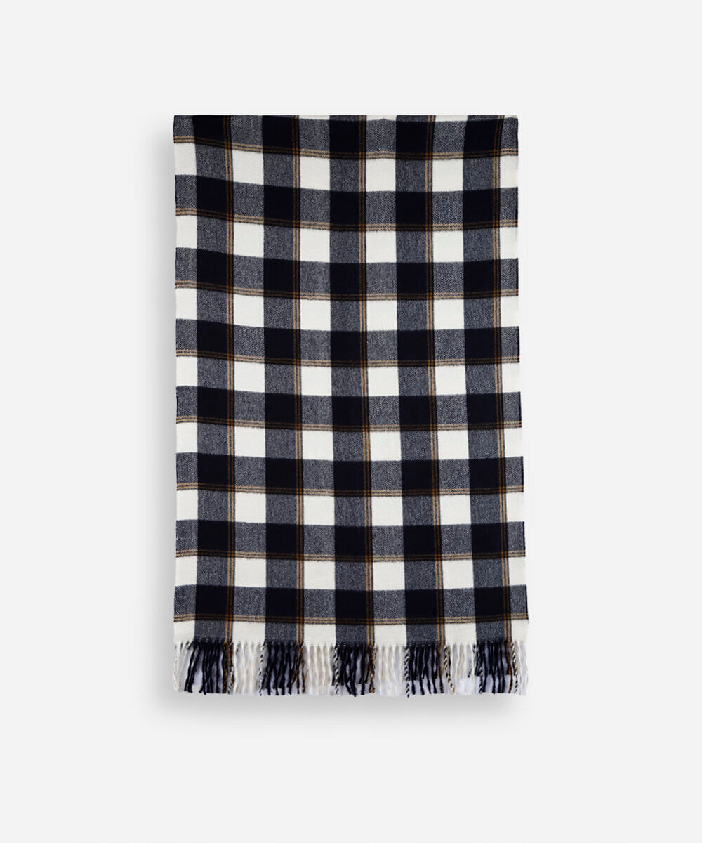 cachecol com franjas xadrez colorido