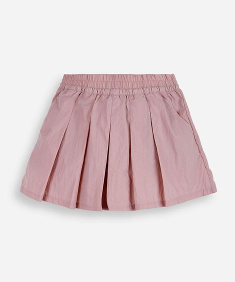 short infantil de poliamida com pregas rosa