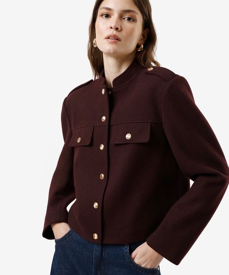 casaco feminino texturizado vinho