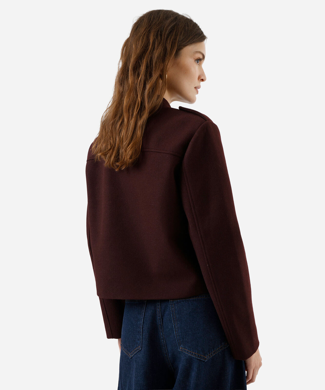 casaco feminino texturizado vinho