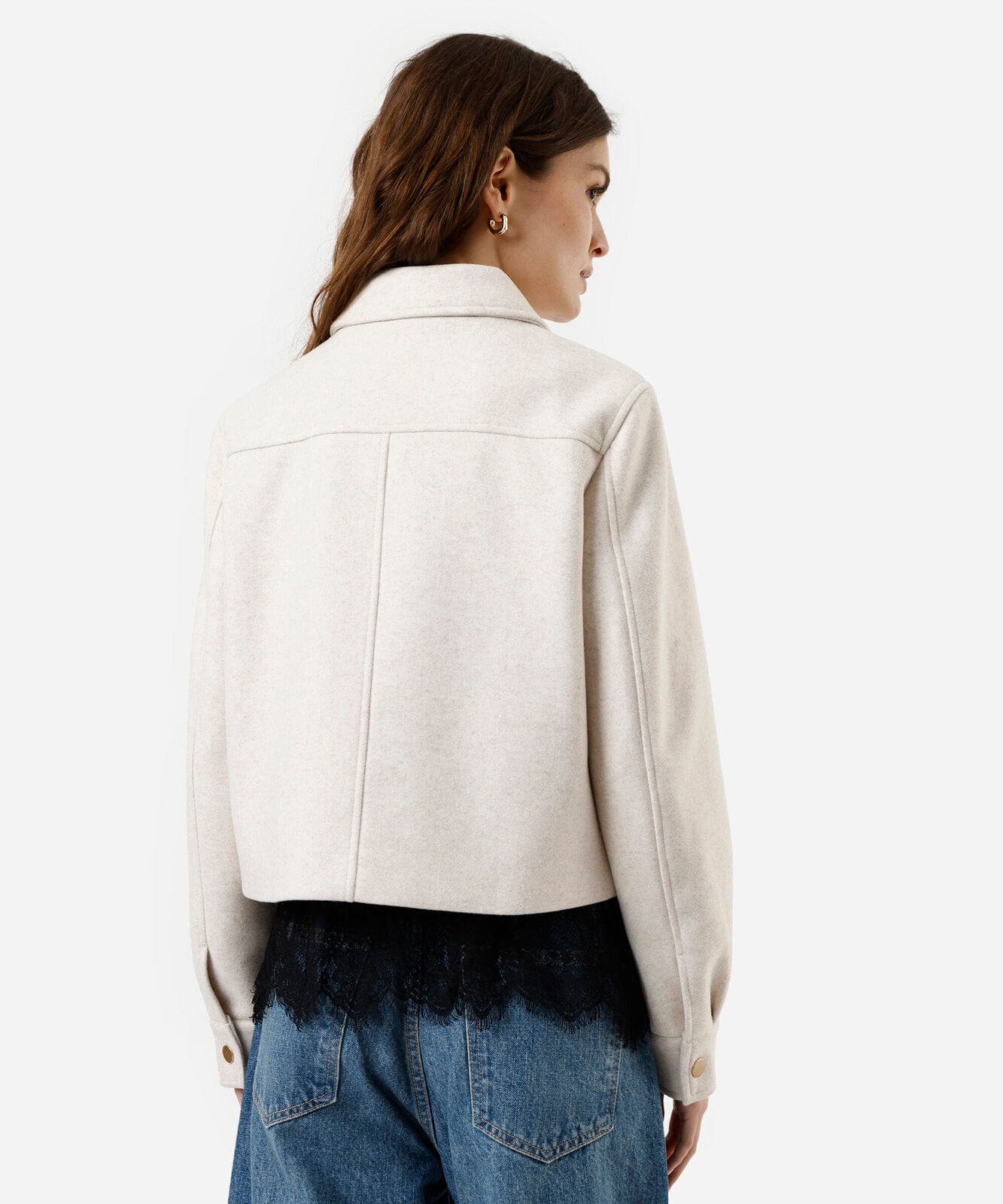 jaqueta feminina texturizada bege