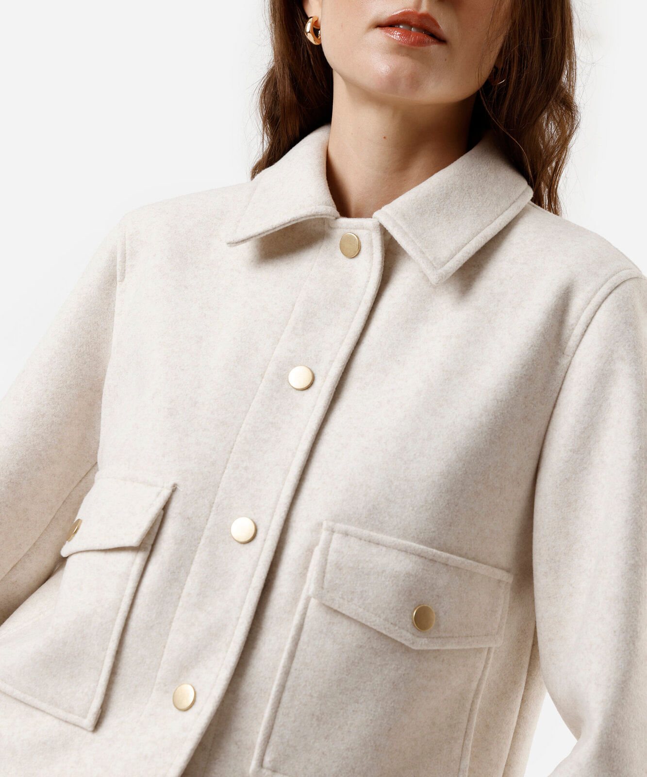 jaqueta feminina texturizada bege