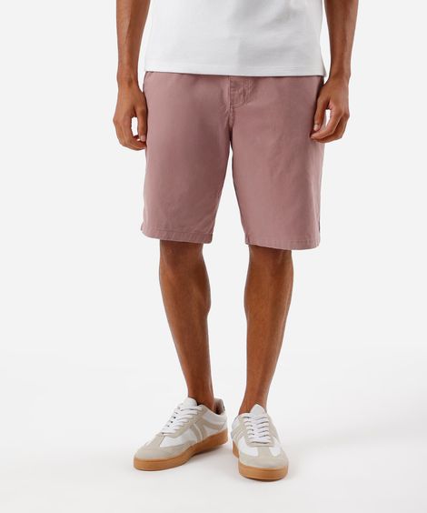 bermuda de sarja masculina reta rosa