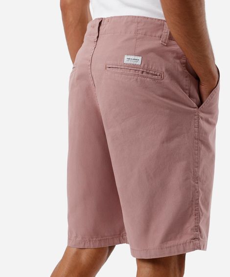 bermuda de sarja masculina reta rosa