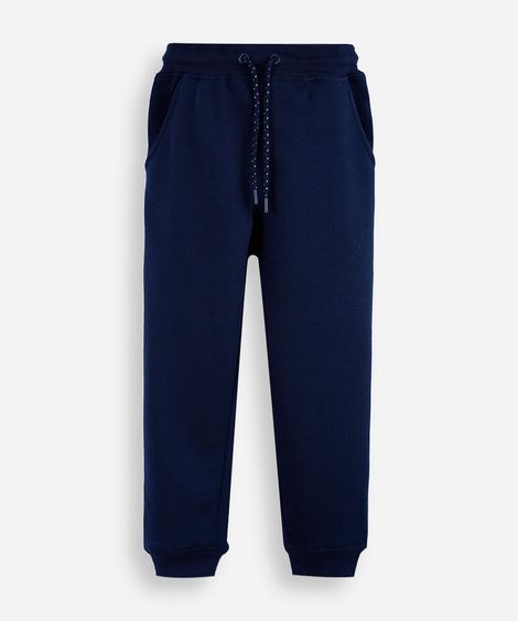 calça jogger de moletom infantil com bolsos azul