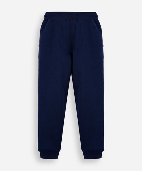 calça jogger de moletom infantil com bolsos azul