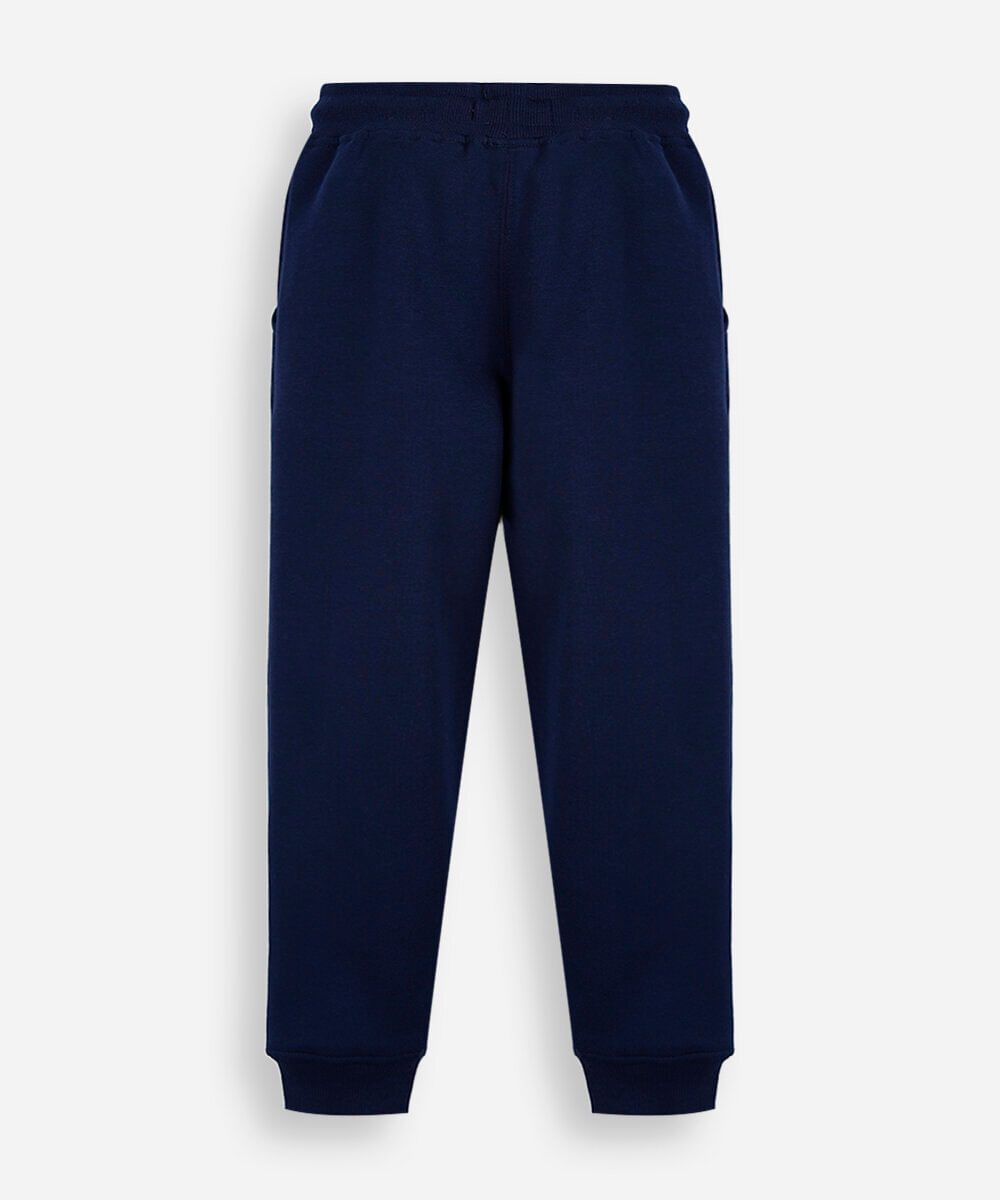 calça jogger de moletom infantil com bolsos azul